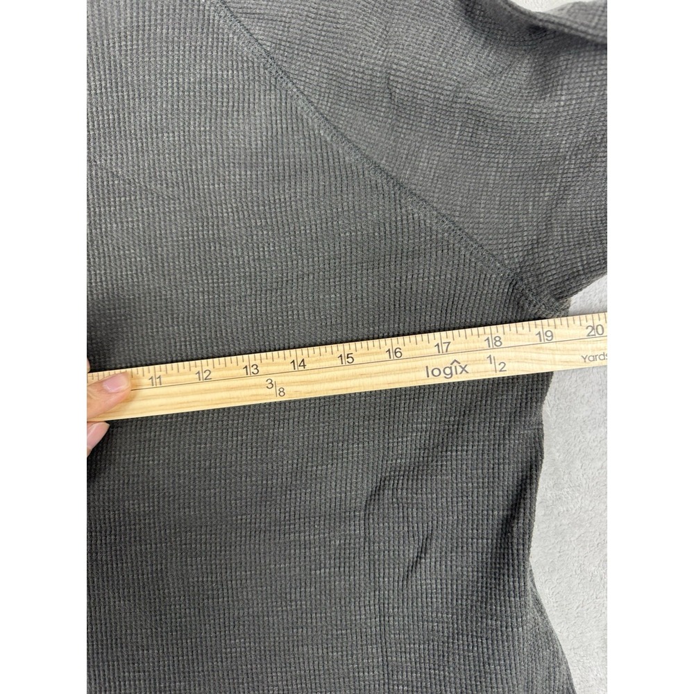James Perse Standard Top Waffle Knit Black Thermal Long Sleeve Women's Size 2 - Picture 7 of 9